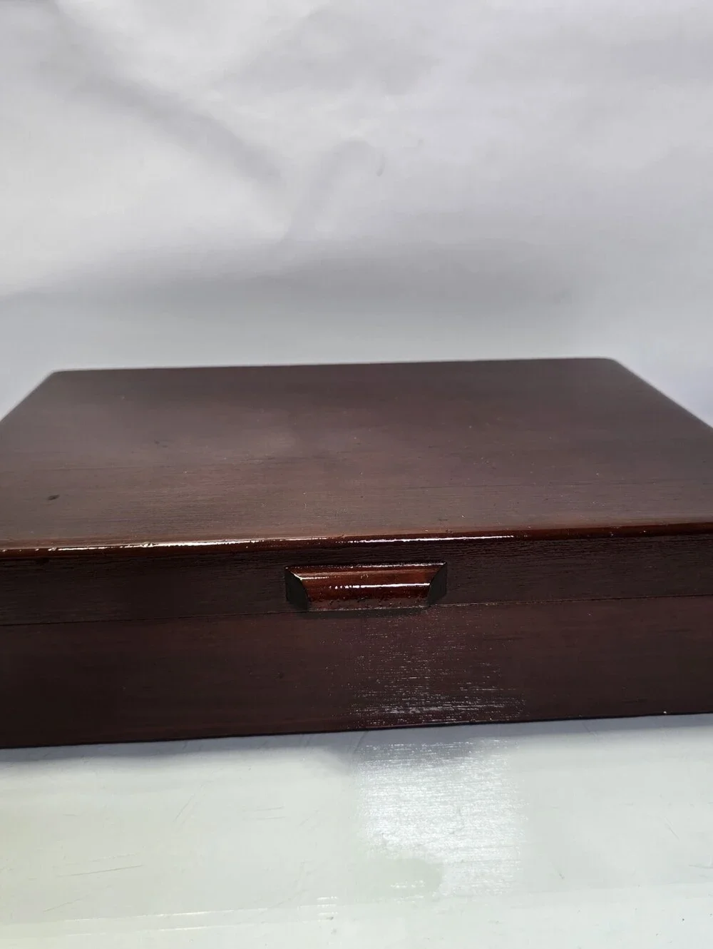 VTG MCM Wooden Anti Tarnish Silverware Flatware Storage Chest Box Holds 12 Place